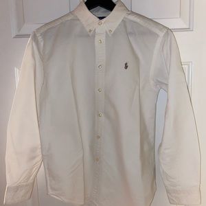 Boys, white Polo Ralph Lauren button down shirt